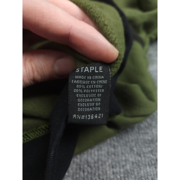 Staple Pigeon Hoodie Sweater Men's Large Green Black Pocket Street Military - Picture 7 of 11